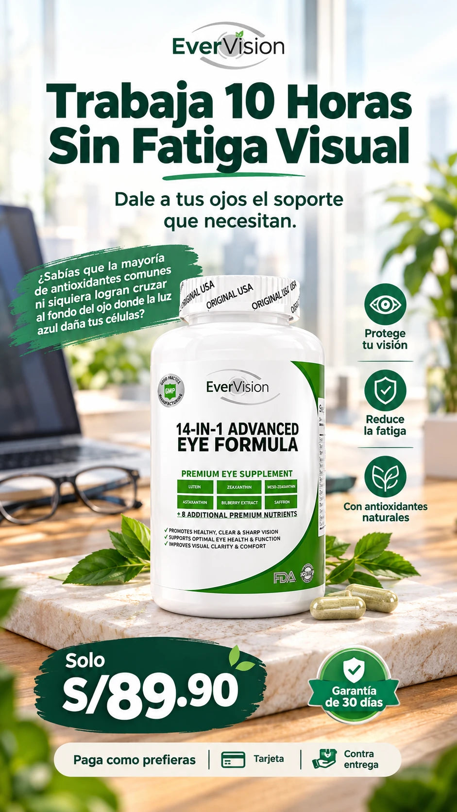 ¿Pasas muchas horas frente a pantallas? Dale a tus ojos el soporte que necesitan