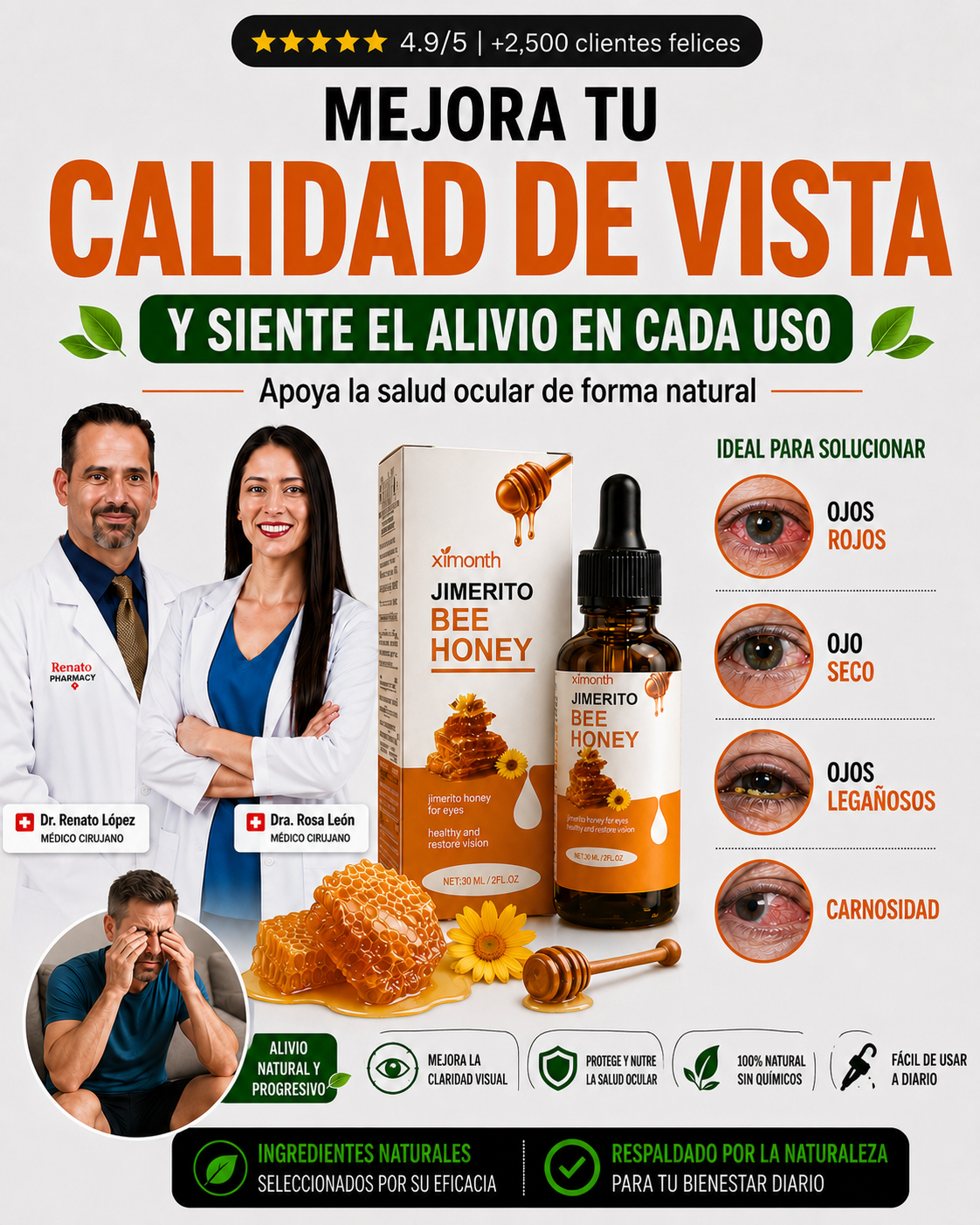 Cuida tu Salud Visual con Extractos naturales de Miel Jimerito