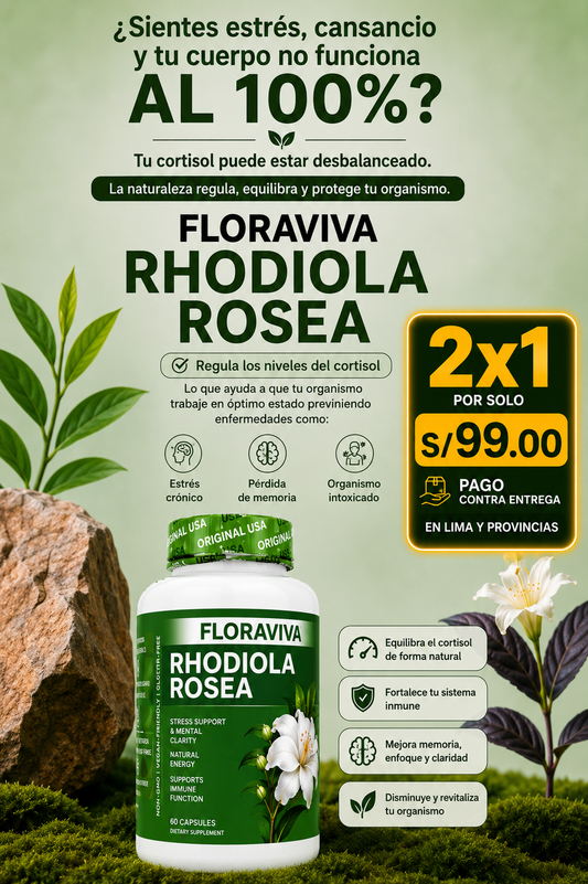 Rhodiola Rosea - Nivela tu Cortisol solo con 1 pastilla diaria